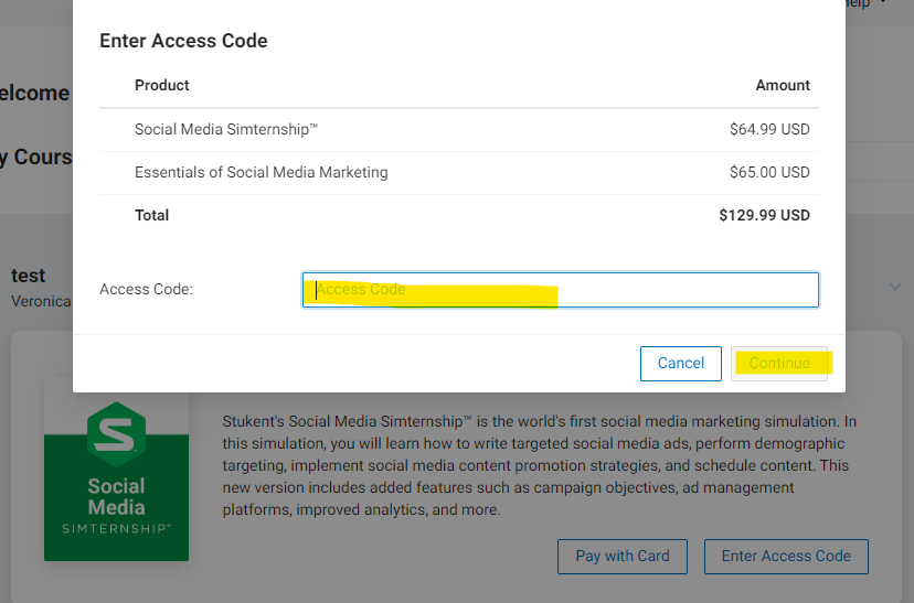 Student, How do I redeem my Access Code? – Stukent